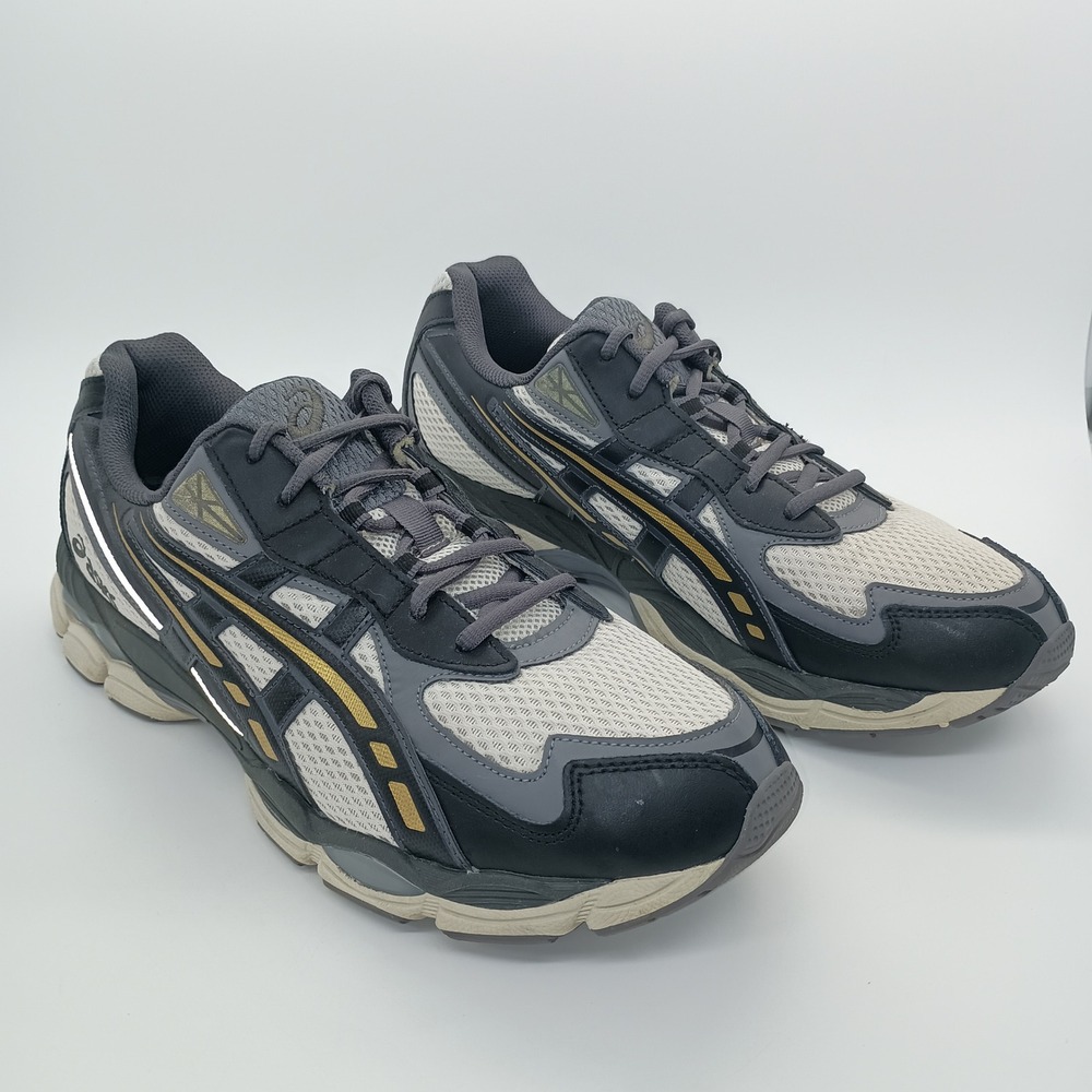 ASICS Gel-NYC Graphite Grey Birch Gold Running Shoes 1203A542 Mens 12